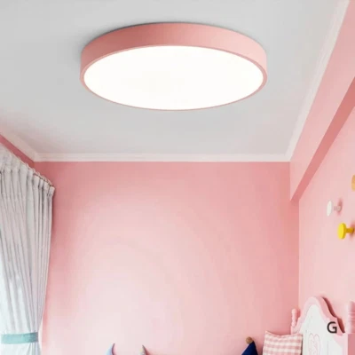 Pink LED Ceiling Light   Flush Mount Light Bedroom - Image 1 of 4