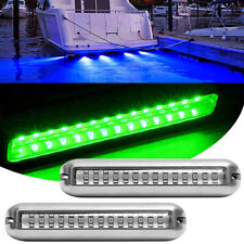 2Pcs LED Waterproof Transom Lights Boat Marine Underwater Lights Stainless Steel