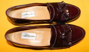 MEZLAN BURGUNDY MADE IN SPAIN KILTI TASSEL LEATHER SLIP ON LOAFERS SIZE 12M. - Picture 1 of 8