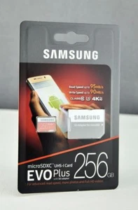 New Authentic Samsung EVO+ 256GB UHS-I microSDXC U3 Memory Card with Adapter USA - Picture 1 of 2