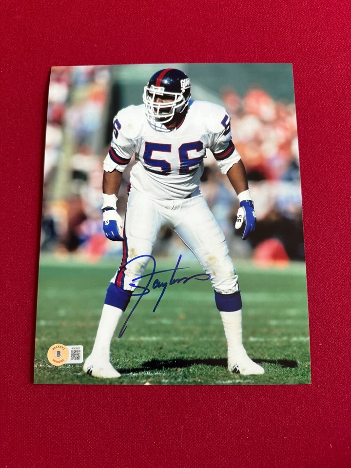 Лоуренс Тейлор, «С автографом» (Beckett) 8 x 10 фото (редкий / винтажный) гигантов - Изображение 1 из 1