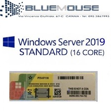 MICROSOFT WINDOWS SERVER 2019 (16 CORE) STANDARD LABEL STICKER COA FATTURA
