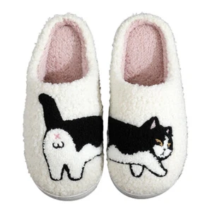 Zapatillas de felpa de vaca gato zapatos para el hogar de gatos mullidas mascotas gatos zapatillas para otoño invierno - Imagen 1 de 8