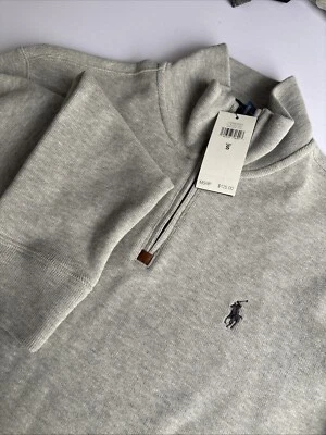 Polo Ralph Lauren 男式 Estate-Rib 棉四分之一拉链套衫 - Andover Heather — 第 1/4 张图片