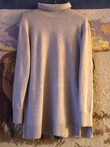 NWT Ann Taylor Womens Sz L Wool/Nylon Tunic Sweater Tan Mock Neck - Picture 1 of 8