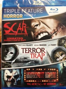 Horror Triple Feature Vol 2 (Blu-ray 2010) Scar/Terror Trap/Midnight movie NEW - Picture 1 of 1