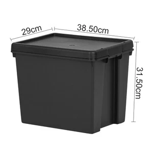 24L Heavy Duty Recycled Plastic Nestable Stackable Storage Box with Lids - Black - Picture 1 of 10