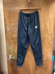 NWOT Youth "Adidas" black,charcoal sillky sweatpants. Size 14/16 - Picture 1 of 2