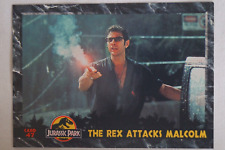 Jurassic Park Classic 1993 Dynamic Movie Scene Trade Card Rex Attacks Malcolm