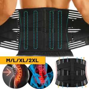 Adjustable Lower Back Support Braces Lumbar Support Waist Belt 4 Aluminum - Picture 1 of 16