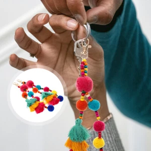 2 Pcs Colorful Wool Ball Pendant Keychain Pendants Bag Decoration - Zdjęcie 1 z 12