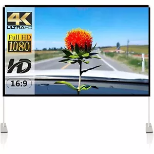 Projector Screen with Stand 120 inch Portable Projection Screen 16:9 4K HD Rear - Picture 1 of 13