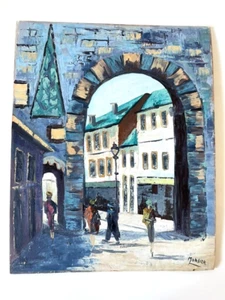 Oil Painting by Monier Vintage Street Scene 16" x 20" - Picture 1 of 8