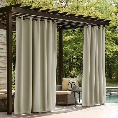 Cortinas de exterior de un solo panel para patio, cortinas exteriores impermeables premium  Foto 1 de 4