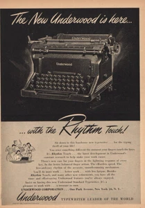 1946 Underwood Schreibmaschine: With the Rhythm Touch Vintage Print Ad - Bild 1 von 1