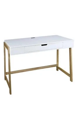 Умный стол Neorustic с портами USB двухцветный белый, натуральный - Изображение 1 из 2