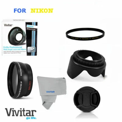 Lente macro gran angular + filtro UV y parasol para Nikon D5500 D7100 D7200 D3100 Foto 1 de 4