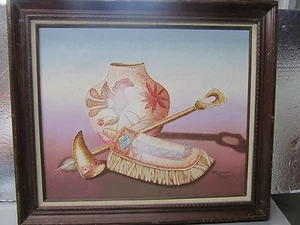 *** Richard Haines Indianer Gemälde 21x24" *** - Bild 1 von 6