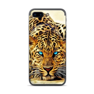 Apple iPhone 7/8 Plus Pieles Calcomanía Envoltura Leopardo con Ojos Azules Foto 1 de 2