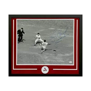 Lou Brock 1967 Word Series Champs Hand Signed & Framed Cardinals 16x20 Baseball - Picture 1 of 5