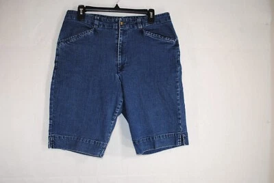 Bermudas de mujer vintage blancas ciervo talla 12 azules, pantalones cortos de jean de tiro alto Foto 1 de 4