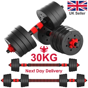 30KG DUMBELLS PAAR FITNESSSTUDIO GEWICHTE HANTEL HANTEL BODYBUILDING GEWICHTSSET UK - Bild 1 von 10
