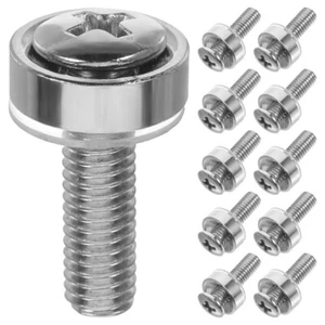 100 Pcs Nickel-plated Screws Electrical Panel Rack Mount Cage Nut - Photo 1/12
