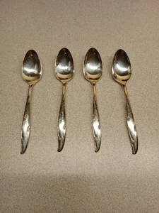 4 Silber Blume kleine Löffel Oneida Community Silberteller Silberbesteck Vintage - Bild 1 von 4