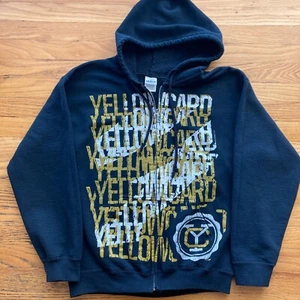 SUDADERA CON CAPUCHA VINTAGE Y2K TARJETA AMARILLA CON CREMALLERA pop punk emo buena charlotte - Imagen 1 de 4