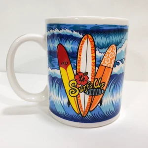 Taza de cerámica para bebidas con diseño hawaiano Surfs Up Ocean Waves 24127 - Imagen 1 de 7