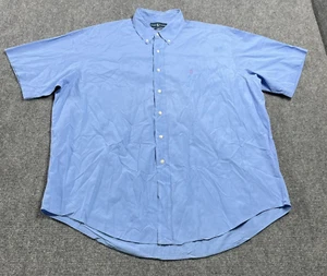 Polo Ralph Lauren Men's Shirt Short Sleeve Classic Fit Blue 100% Cotton 2XL - Picture 1 of 15