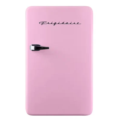 3,2 cu. Mini nevera retro de pies en rosa con congelador Foto 1 de 4