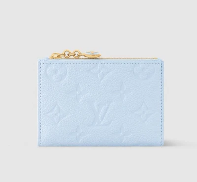 Raro AGOTADO Louis Vuitton Portefeuille Lisa Empreinte Cartera Plegable Azul Azul Foto 1 de 4