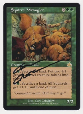 Signed Squirrel Wrangler Proof HP Prophecy Artist Carl Critchlow MTG Magic AP! - Image 1 of 2