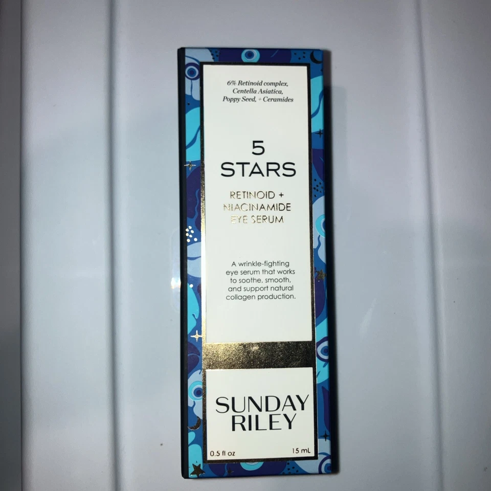 Sunday Riley 5 Stars Retinoid + Niacinamide Eye Serum 0.5 fl. oz. New In Box - Image 1 of 1