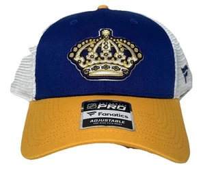 Los Angeles Kings Hat Cap Snap Back Alternate Crown Logo Blue Yellow NHL Hockey - Picture 1 of 8