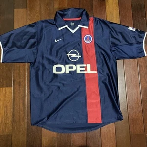 PSG PARIS SAINT GERMAIN 2001 2002 Home Soccer Jersey Shirt Nike L Vintage - Picture 1 of 5