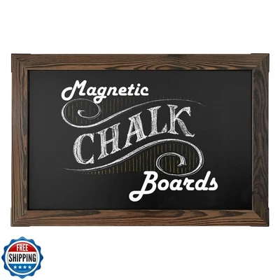 Loddie Doddie Magnetic Chalkboard Sign - 20 x 30 in Rustic Wood Frame - Easy- - Image 1 of 4