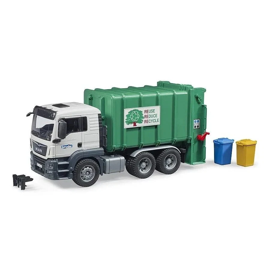 Bruder 03763 MAN TGS Rear Loading Green Garbage Truck - Image 1 of 1