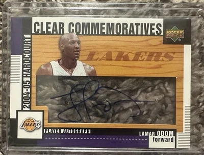 2004-05 Upper Deck Hardcourt Clear Commemoratives Lamar Odom Auto Lakers - Image 1 of 2