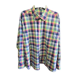 Alan Flusser Mens Multi-colored Coral Floral Collar Dress Casual Cotton XL Shirt - Picture 1 of 9