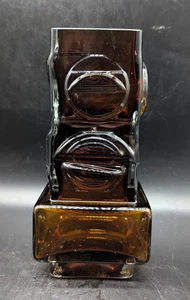 Braune Kunstglas Vase von Pentti Sarpaneva für Oy Kumela 60er Jahre Brutalist Mid-Mod - Bild 1 von 10
