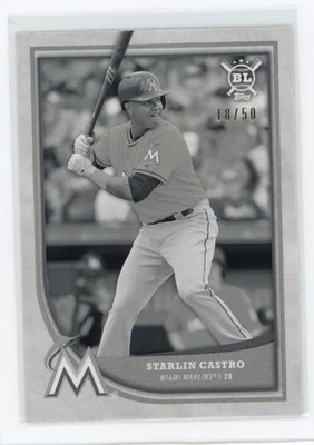 2018 Topps Big League #129 Starlin Castro Black and White #/50 - Image 1 of 2