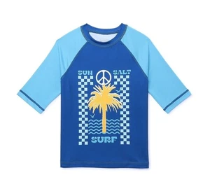 NUEVO CON ETIQUETAS Protector contra erupciones para niños talla pequeña 6/7 - Camisa de natación - Vibraciones de playa - Protección solar - Imagen 1 de 4