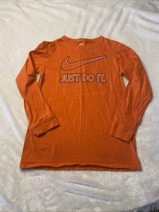 Nike big boys long sleeve Just Do It  Premium Logo Graphic Shirt Size L Orange - Bild 1 von 8
