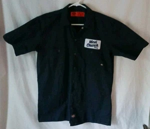Dickies Meat Church Short Sleeve Button Down Work Shirt Mens Size Medium - EUC - Picture 1 of 17