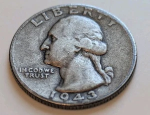 1943 Double Die Quarter - Ungraded In God We Trust 25c Silver WWII Error US Mint - Picture 1 of 7