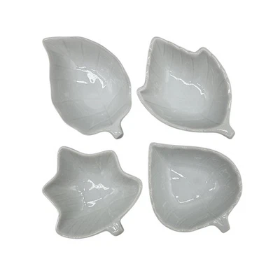 Juego de 4 platos de cerámica Martha Stewart formas de hojas surtidas otoño otoño Foto 1 de 4