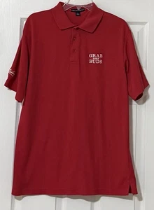 Port Authority rotes Herrenhemd Budweiser Grab Some Buds Spellout Poloshirt Large - Bild 1 von 11