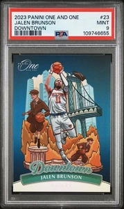 Jalen Brunson DOWNTOWN! Case Hit 2023 Panini One And One SSP MINT PSA 9 - Picture 1 of 3